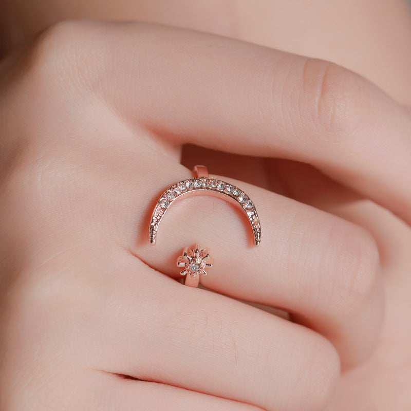 Moon & Star Ring