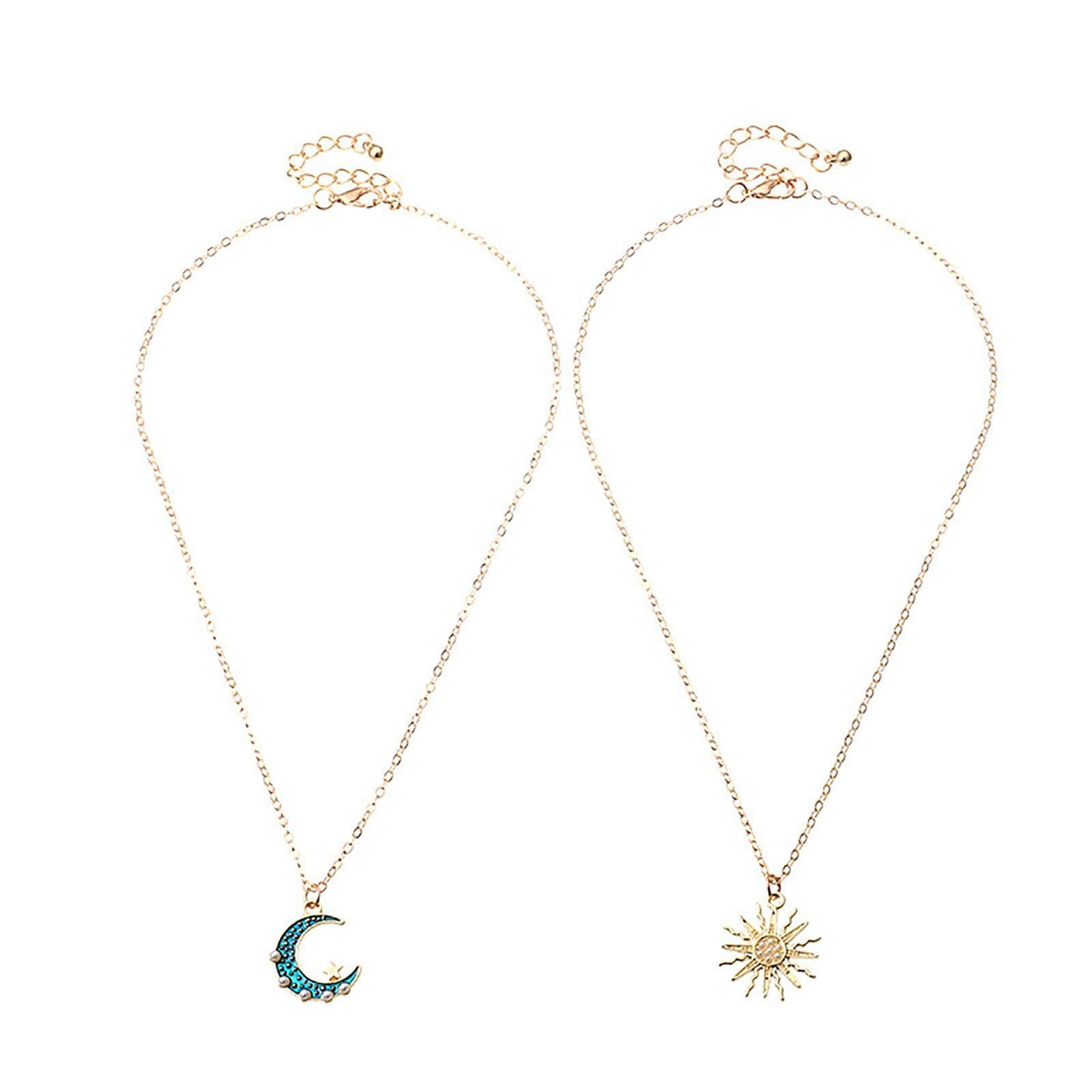 Multilayer Sun & Moon Necklace