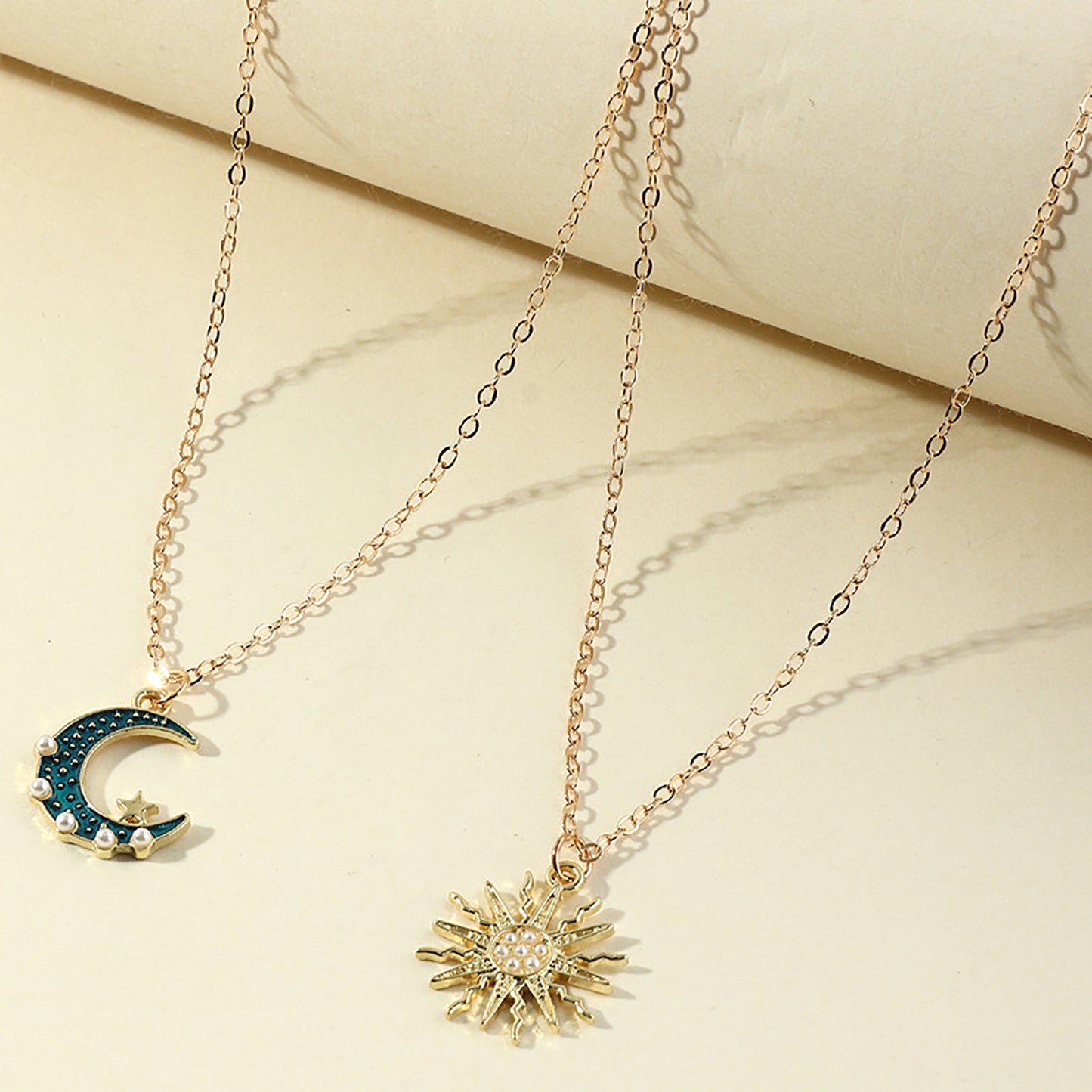 Multilayer Sun & Moon Necklace