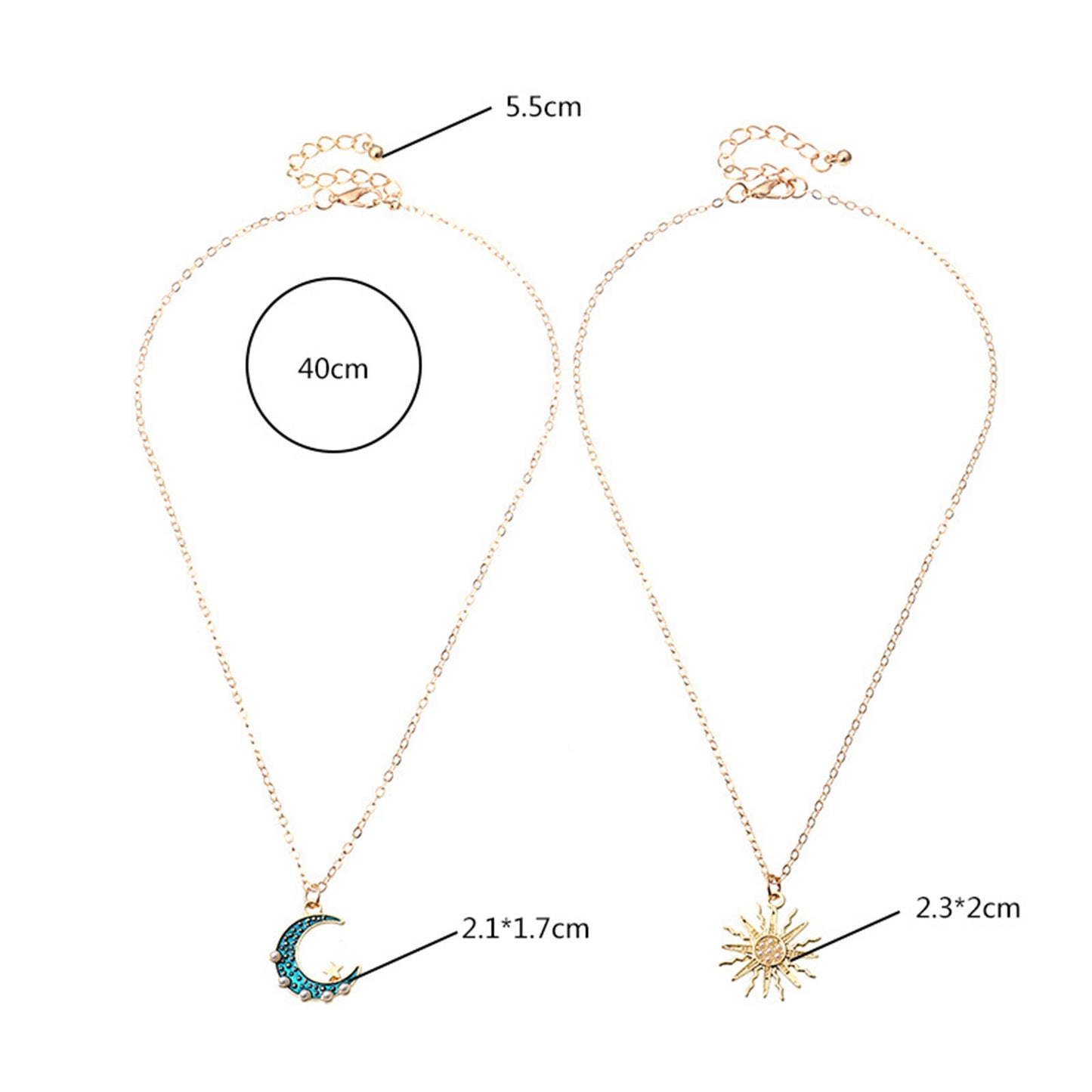 Multilayer Sun & Moon Necklace