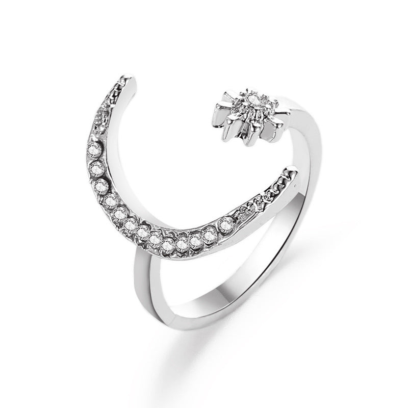 Moon & Star Ring