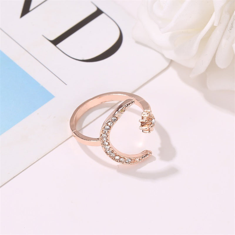 Moon & Star Ring