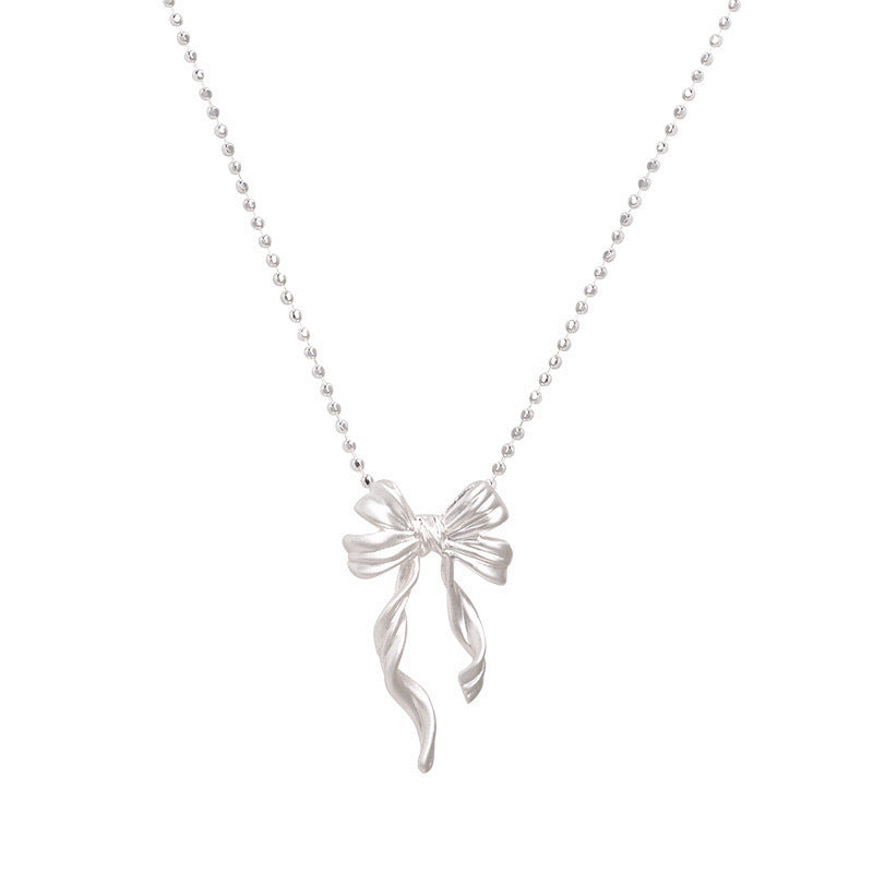 Silver Bow Necklace