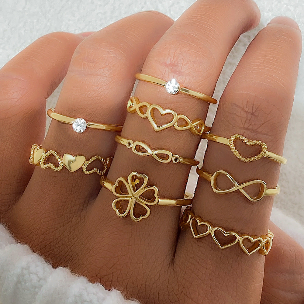 Alyssa Heart Ring Set