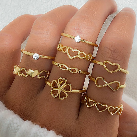 Alyssa Heart Ring Set