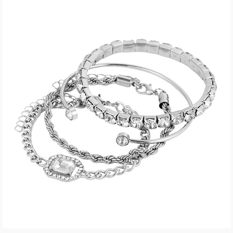 4 Piece Crystal Bracelet Set