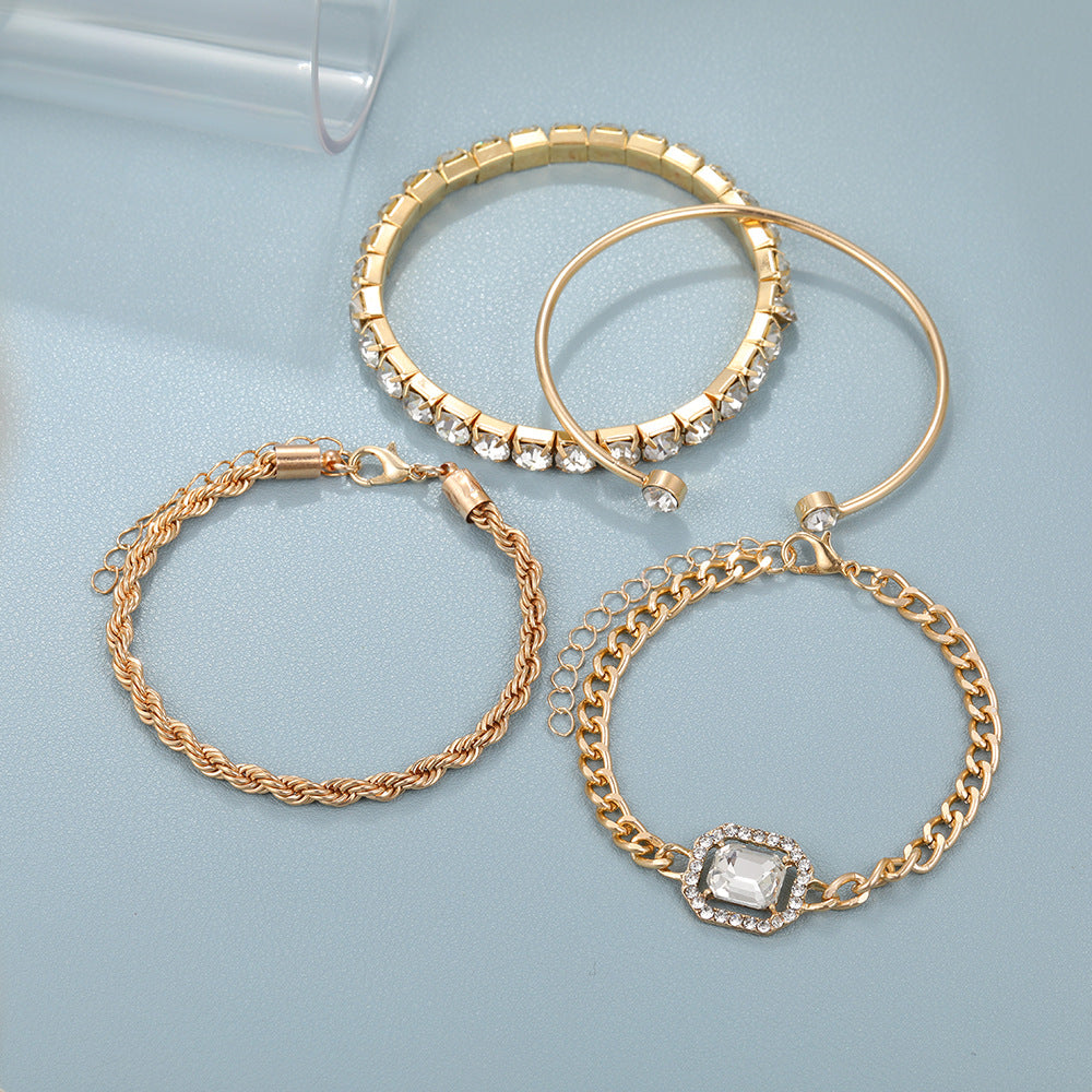 4 Piece Crystal Bracelet Set