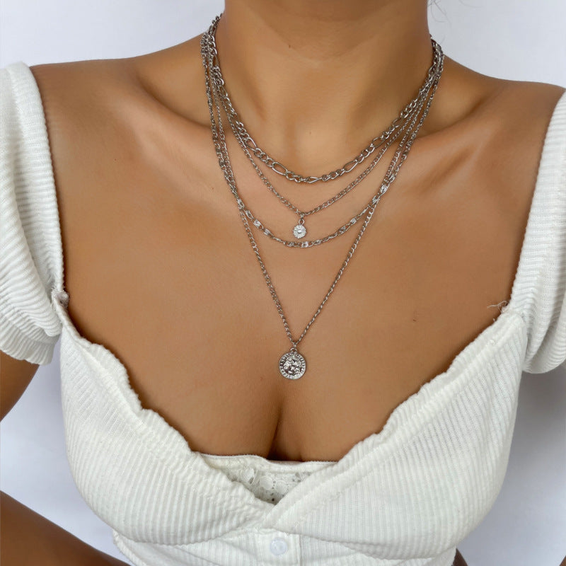 Multilayered Coin Necklace