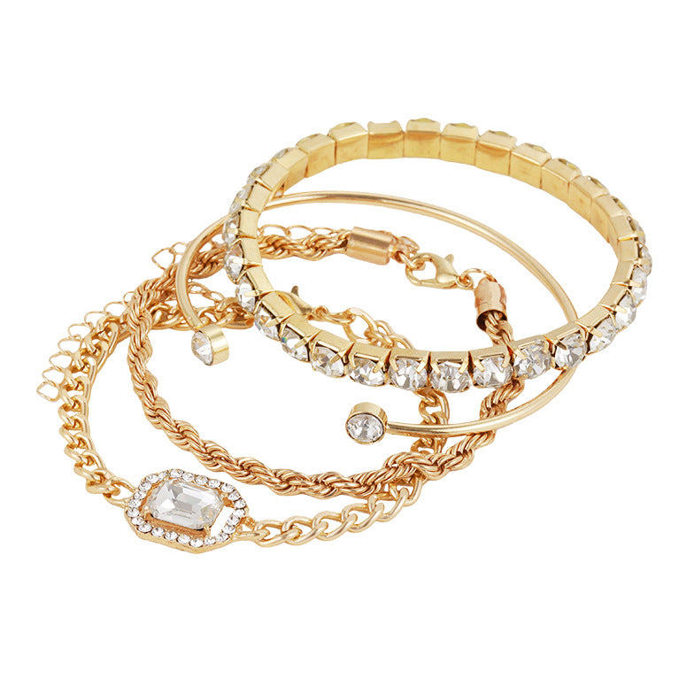 4 Piece Crystal Bracelet Set