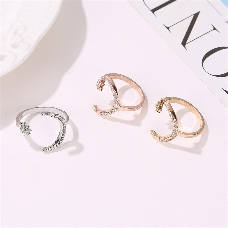 Moon & Star Ring