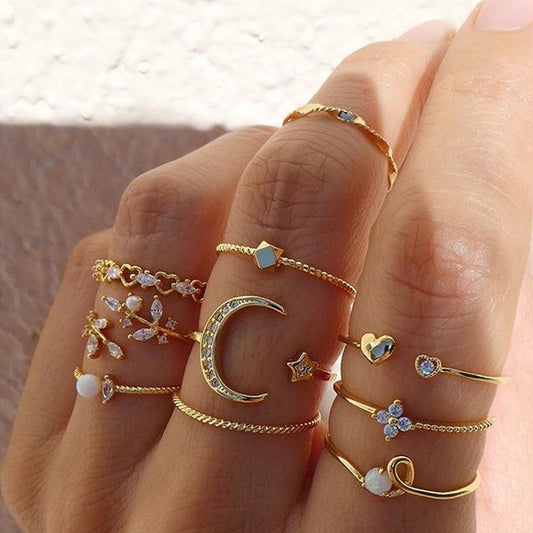 Star Moon 10-Piece Ring