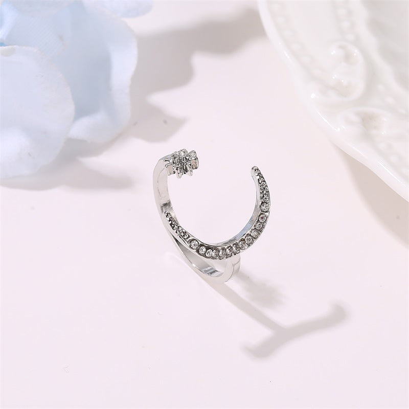 Moon & Star Ring