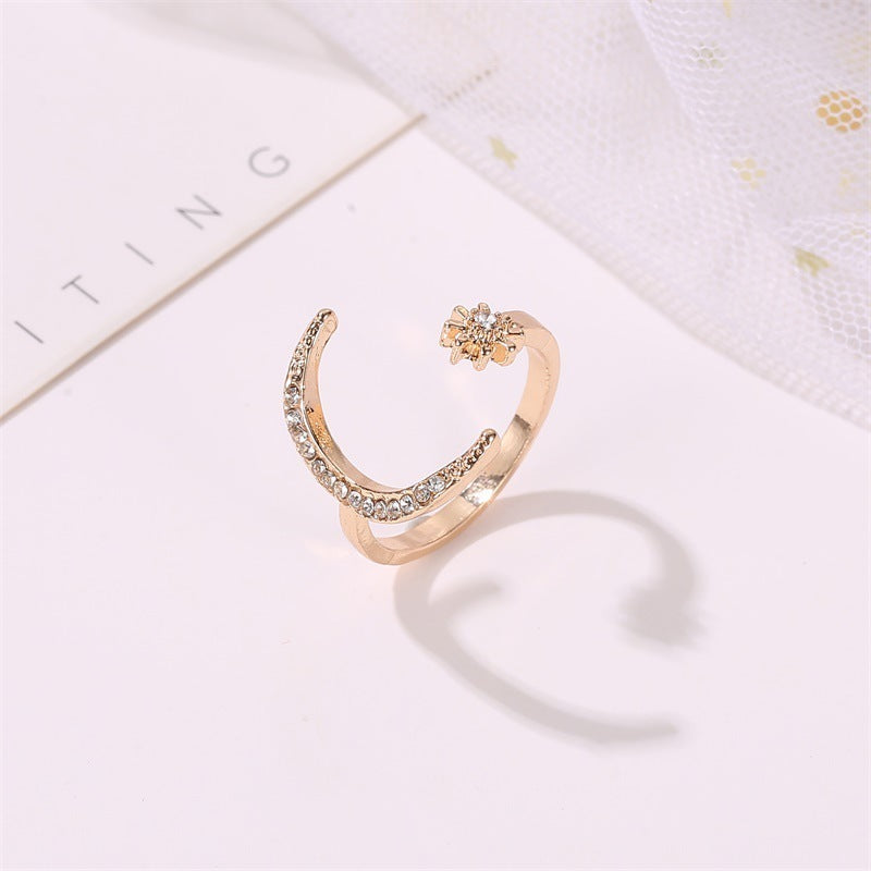 Moon & Star Ring